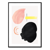 Póster Pinceladas Rosa, Amarillo y Negro