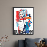 Póster Harley Quinn Rojo y Azul