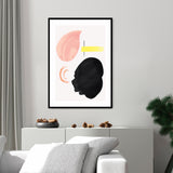 Póster Pinceladas Rosa, Amarillo y Negro