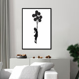 Globos - Póster 40x50 con Marco Negro