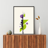 Póster Negro, Verde y Morado