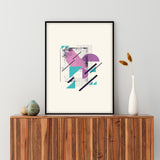 Póster Morado y Turquesa
