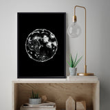 Póster Dibujo luna negro