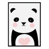 Oso Panda - Póster 50x70 con Marco Negro