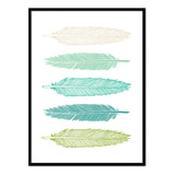 Plumas verdes - Póster 40x50 con Marco Negro