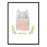 Meow - Póster 30x40 con Marco Negro