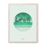 Paisaje Verde - Póster 50x70 con Marco Haya