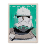 Phasma Fondo Verde - Póster 50x70 con Marco Haya