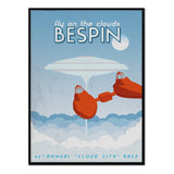 Fly on the Clouds Bespin - Póster 50x70 con Marco Negro